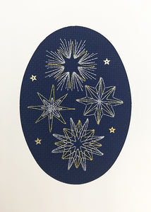 Shining Stars Christmas Card Straight Stitch Kit