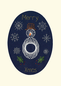 Christmas Snowman Christmas Card Cross Stitch Kit