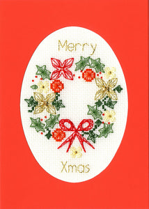 Christmas Wreath Christmas Card Cross Stitch Kit