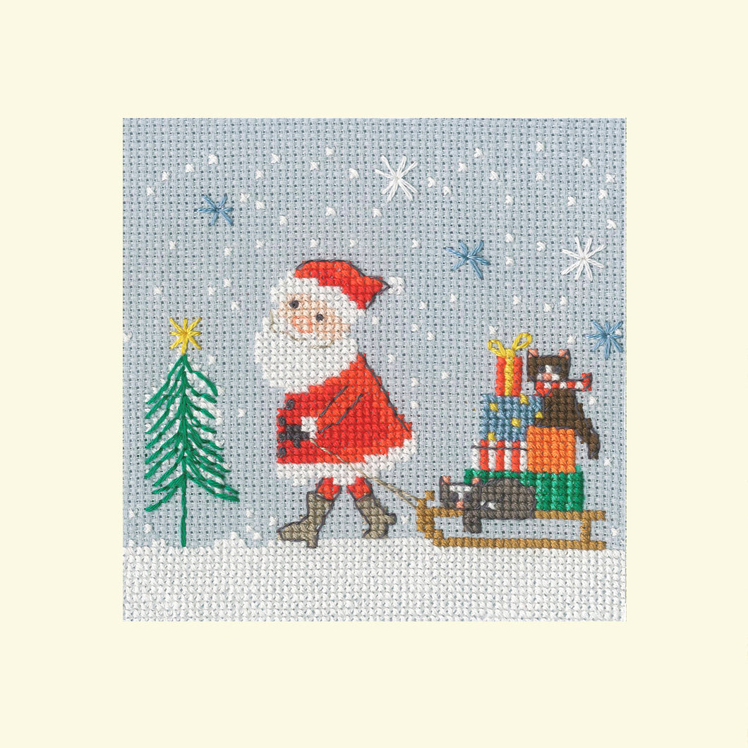 Delivery by Sledge - Christmas Card Cross Stitch Kit