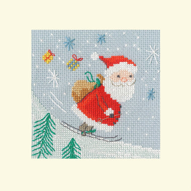 Delivery by Skis - Christmas Card Cross Stitch Kit
