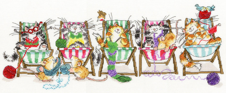 Kitty Knit Cross Stitch Kit