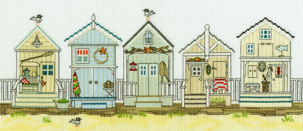 New England - Beach Huts Cross Stitch Kit