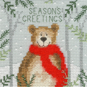 Xmas Bear Christmas Card Cross Stitch Kit