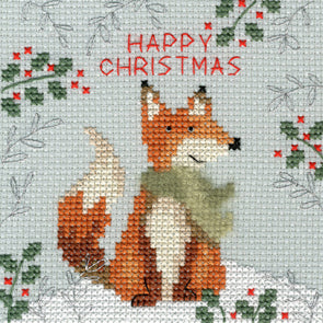 Xmas Fox Christmas Card Cross Stitch Kit