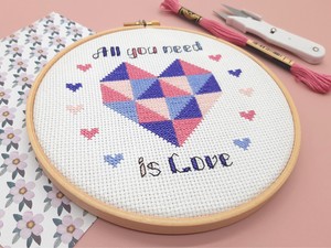 All You Need Is Love Cross Stitch Kit
