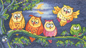 A Hoot of Owls Cross Stitch Kit
