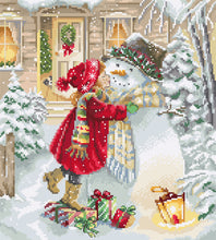 Load image into Gallery viewer, Winter Playtime Cross Stitch Kit