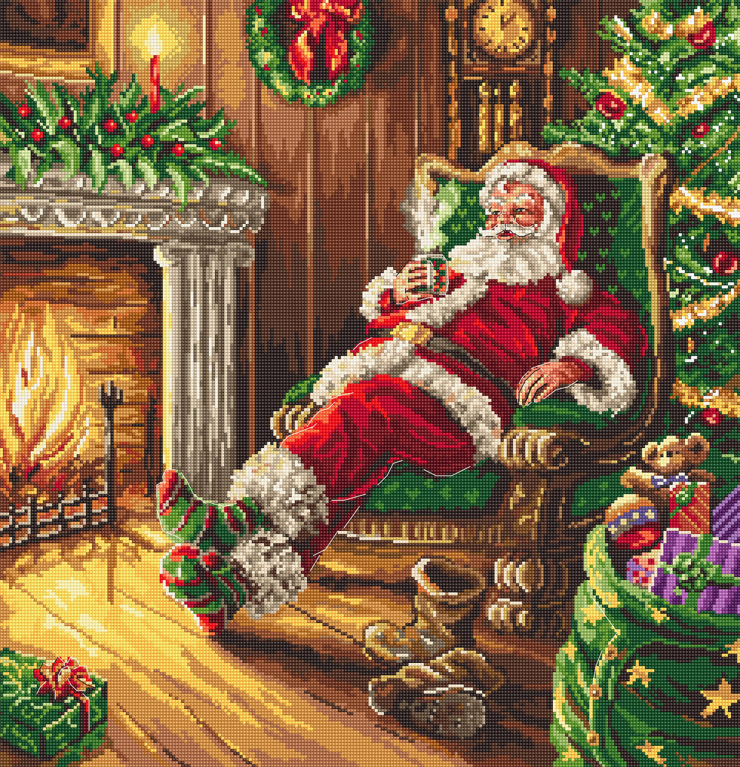 Santa's Rest By The Chimney Cross Stitch Kit