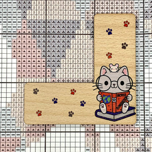 Nerdy Cat Pattern Marker Window