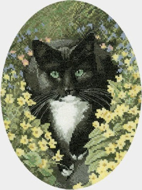 Black and White Cat Cross Stitch Kit