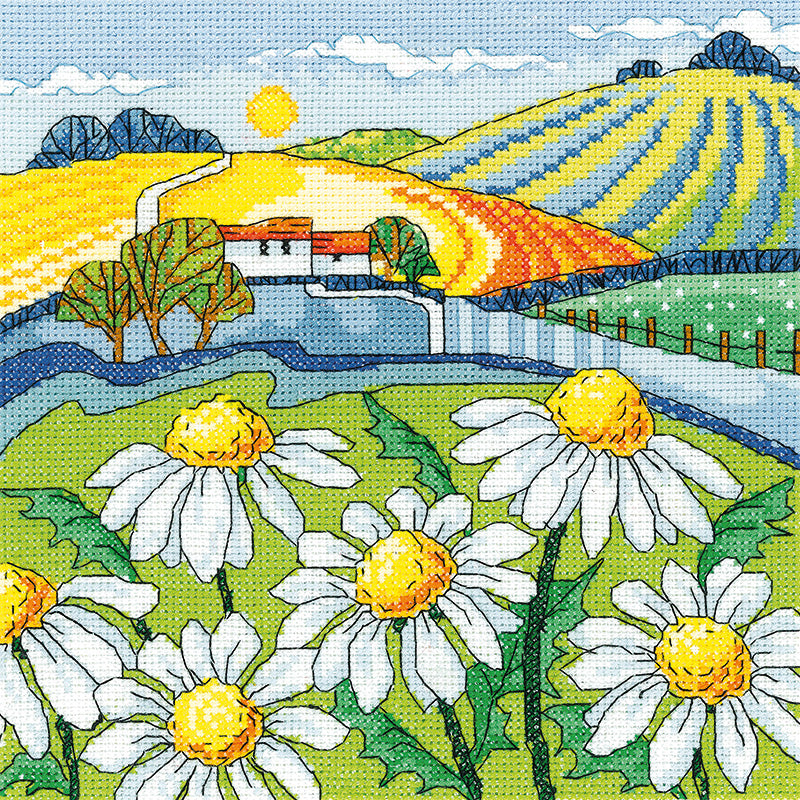 Daisy Landscape Cross Stitch Kit