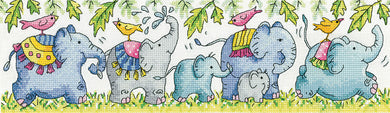 Elephants on Parade Cross Stitch Kit