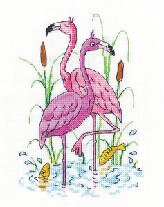 Flamingos Cross Stitch Kit