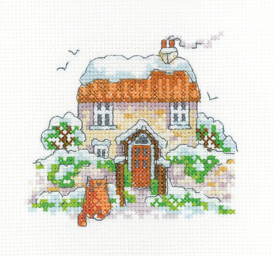 Winter Cottage Cross Stitch Kit