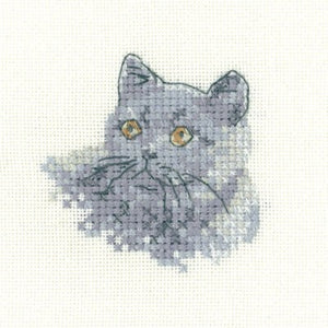 British Blue (Cat) - Little Friends Cross Stitch Kit