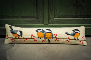 Tomtits (Birds) Cross Stitch Draught Excluder Front Kit
