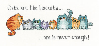 Cats and Biscuits Cross Stitch Kit