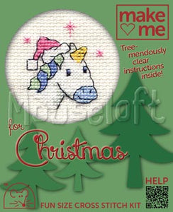 Unicorn Make Me Christmas Cross Stitch Kit