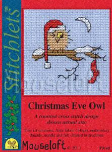 Christmas Eve Owl Stitchlets Christmas Card Cross Stitch Kit