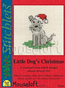 Little Dog's Christmas Stitchlets Christmas Card Cross Stitch Kit