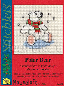 Polar Bear Stitchlets Christmas Card Cross Stitch Kit