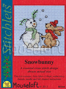 Snowbunny Stitchlets Christmas Card Cross Stitch Kit