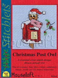 Christmas Post Owl Stitchlets Christmas Card Cross Stitch Kit
