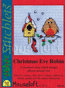 Christmas Eve Robin Stitchlets Christmas Card Cross Stitch Kit