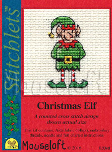 Christmas Elf Stitchlets Christmas Card Cross Stitch Kit