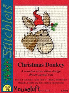 Christmas Donkey Stitchlets Christmas Card Cross Stitch Kit