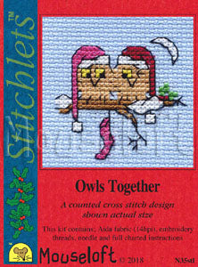 Owls Together Stitchlets Christmas Card Cross Stitch Kit