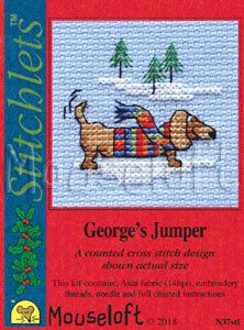 George's Jumper Stitchlets Christmas Card Cross Stitch Kit
