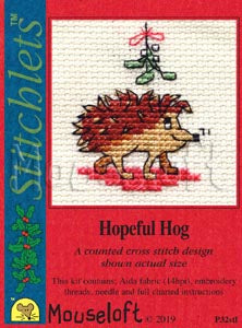 Hopeful Hog Stitchlets Christmas Card Cross Stitch Kit