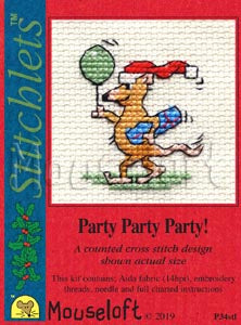 Party Party Party Stitchlets Christmas Card Cross Stitch Kit