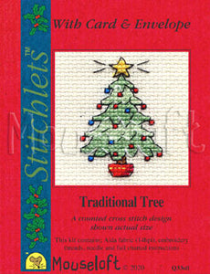Traditional Tree Stitchlets Christmas Card Cross Stitch Kit