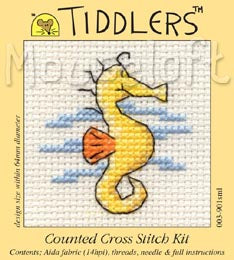Yellow Seahorse Tiddlers Cross Stitch Kit