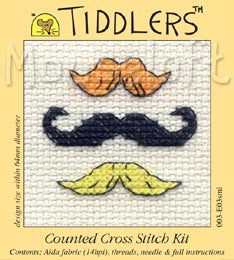 Moustaches Tiddlers Cross Stitch Kit