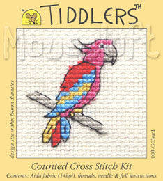 Red Parrot Tiddlers Cross Stitch Kit