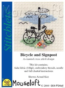Bicycle and Signpost Cross Stitch Kit