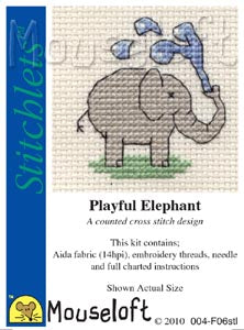 Playful Elephant Cross Stitch Kit
