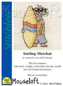 Surfing Meerkat Cross Stitch Kit