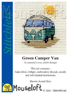Green Camper Van Cross Stitch Kit