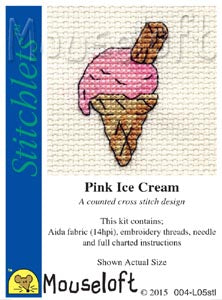 Pink Ice Cream Cross Stitch Kit