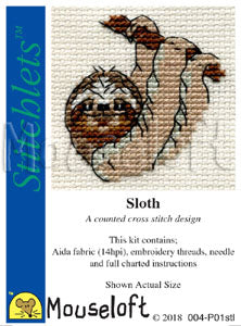 Sloth Cross Stitch Kit